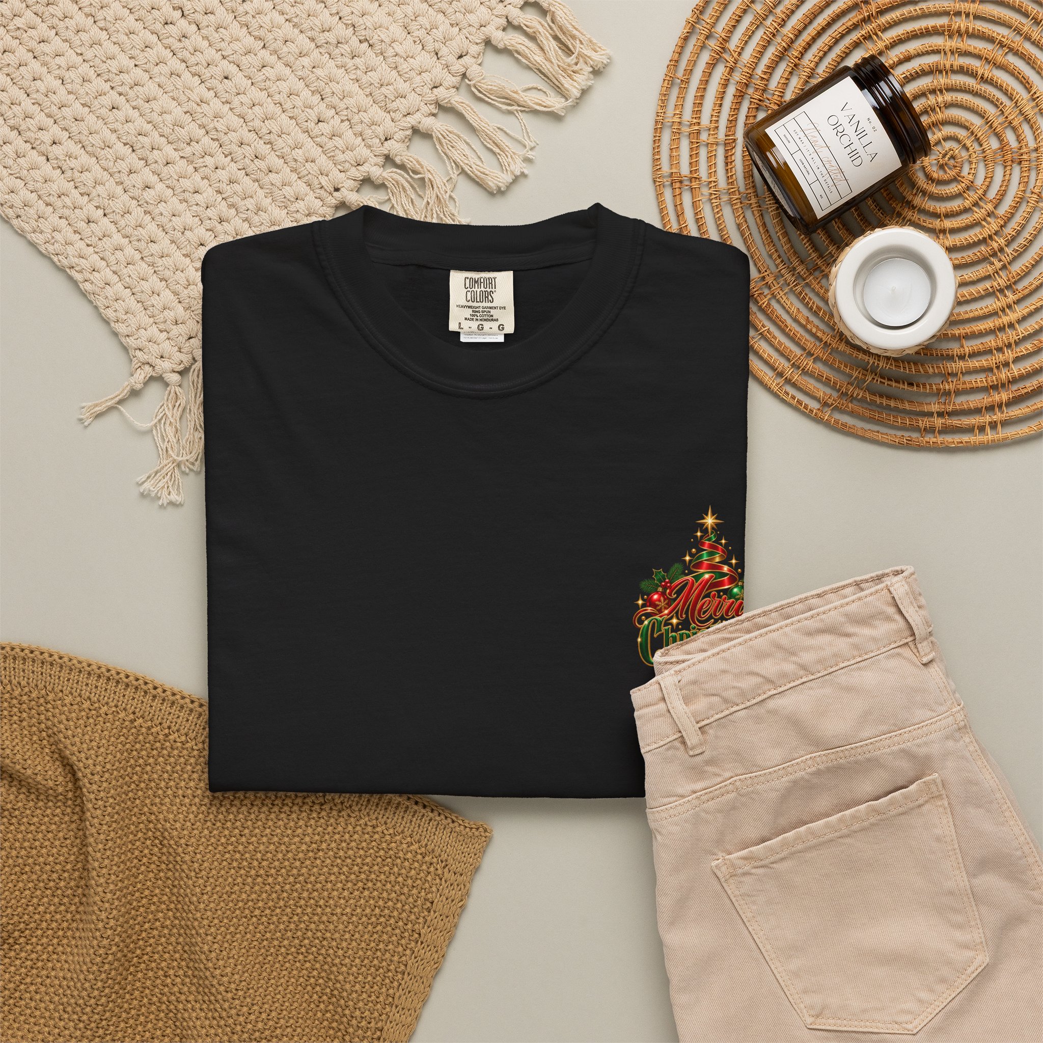Merry Christmas Graphic T-Shirt — Festive Tree & Ribbon Holiday Tee - Image 12