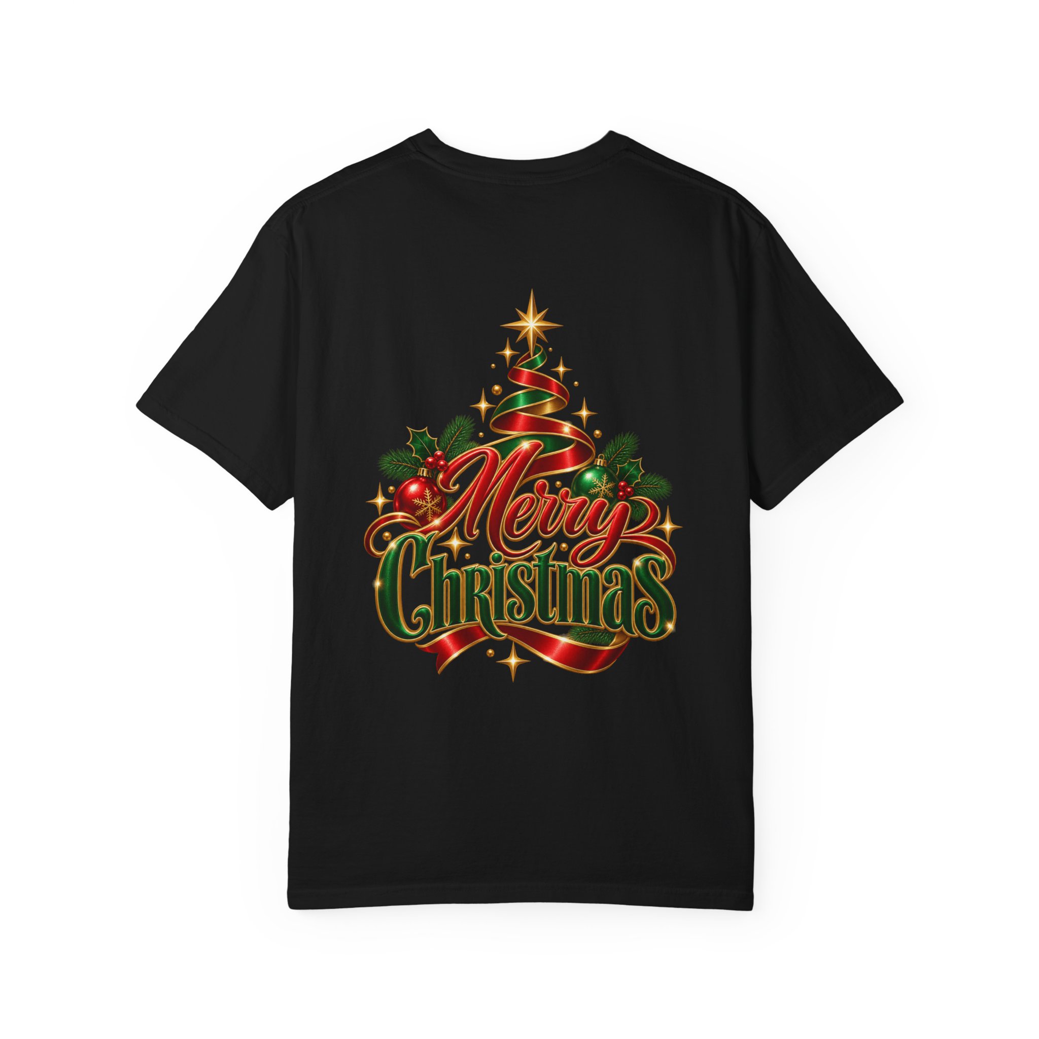 Merry Christmas Graphic T-Shirt — Festive Tree & Ribbon Holiday Tee - Image 10