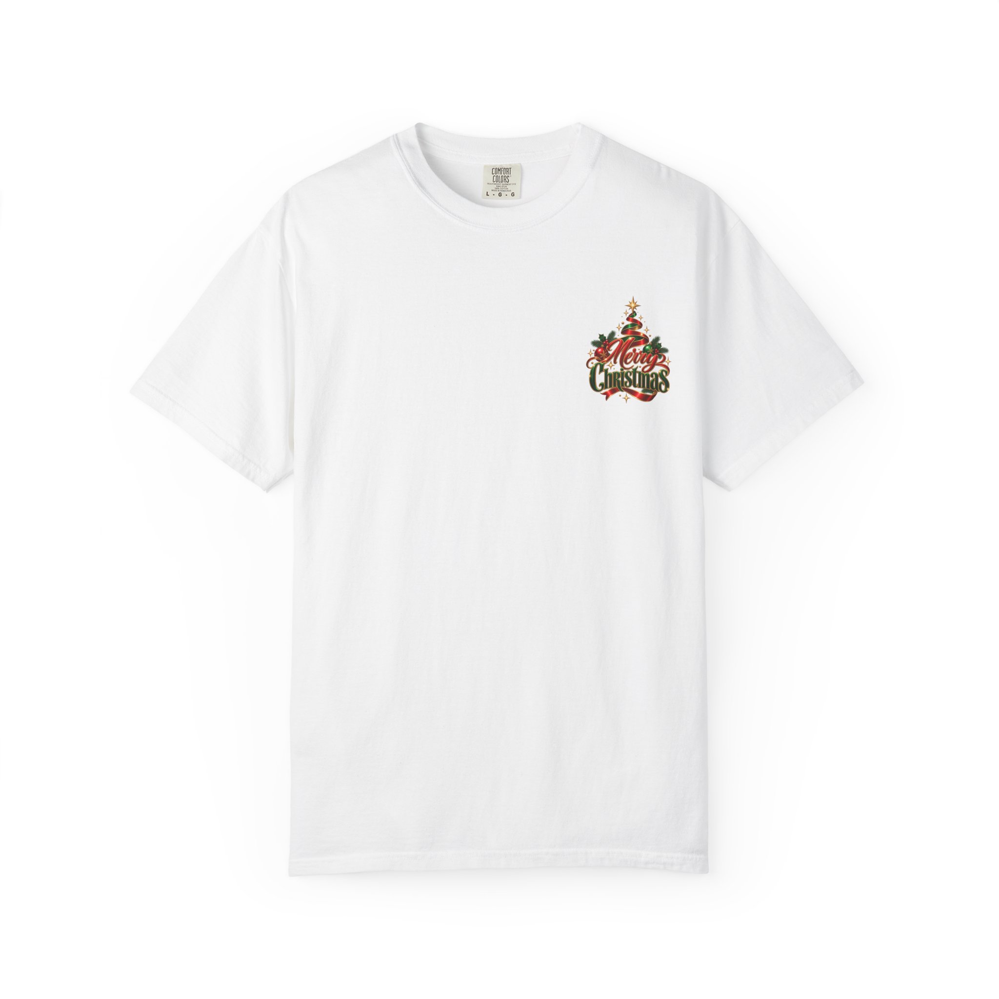 Merry Christmas Graphic T-Shirt — Festive Tree & Ribbon Holiday Tee - Image 5