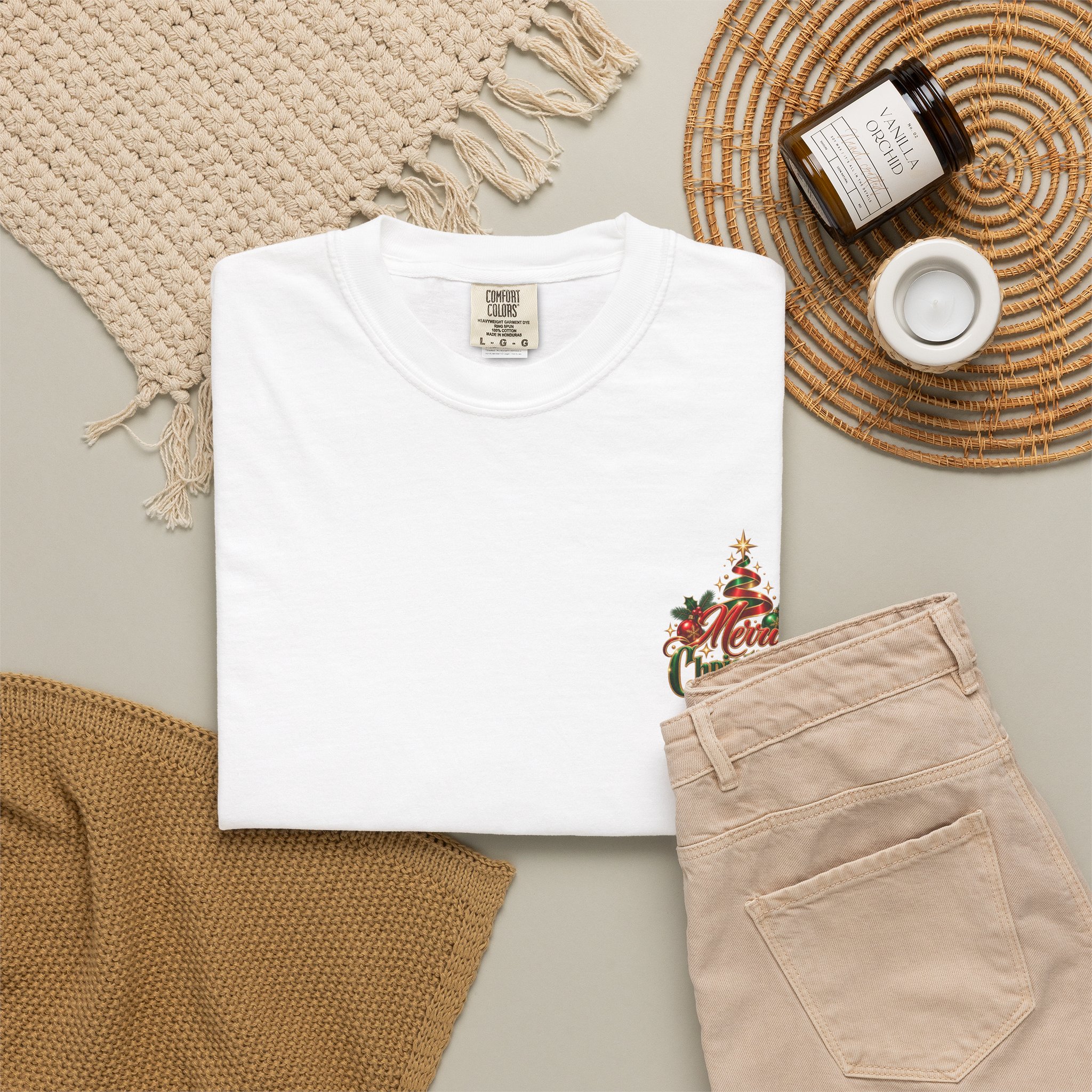 Merry Christmas Graphic T-Shirt — Festive Tree & Ribbon Holiday Tee - Image 8